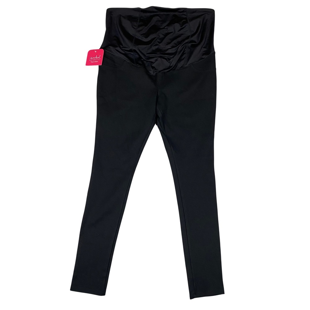 Isabel Maternity Crossover Panel Skinny Support Pants Women Medium Black NWT